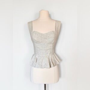 Reformation - Jessy Linen Top sweetheart neckline - size 0 - flawless condition